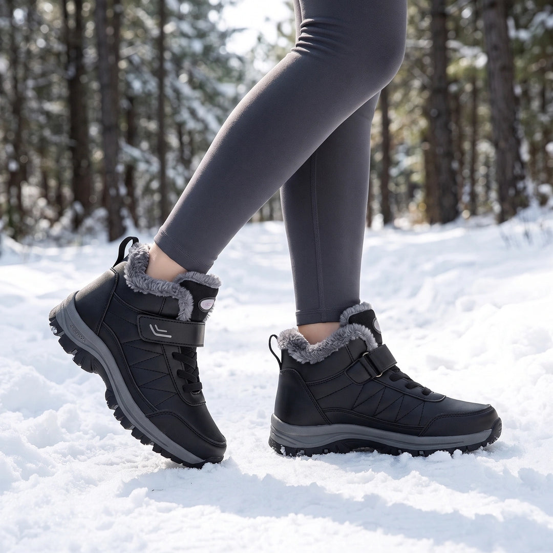 Susannah Orthopedic Fleece Lined Winter Ankle Boots - Black