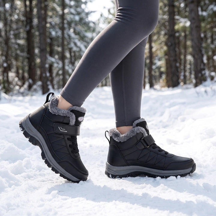 Susannah Orthopedic Fleece Lined Winter Ankle Boots - Black