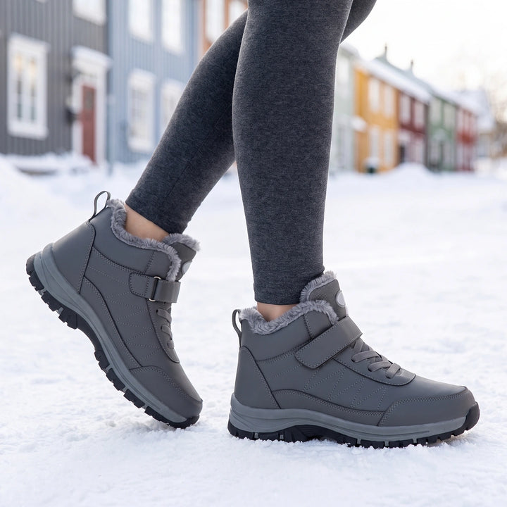 Susannah Orthopedic Fleece Lined Winter Ankle Boots - Gray