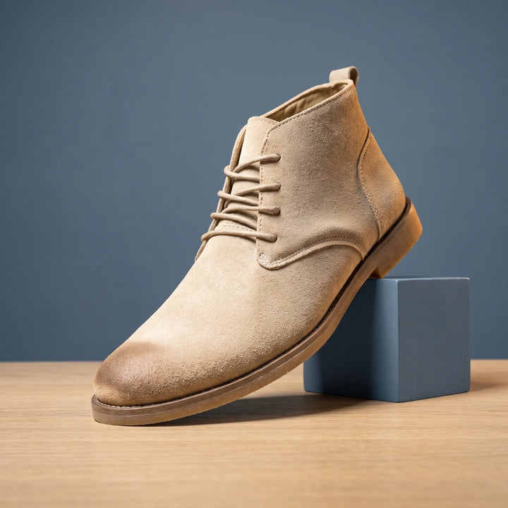Teodor Soft Suede Lace Up Chukka Boots - Beige