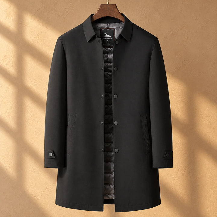 Warwick Water Resistant Quilted Lined Car Coat - Black